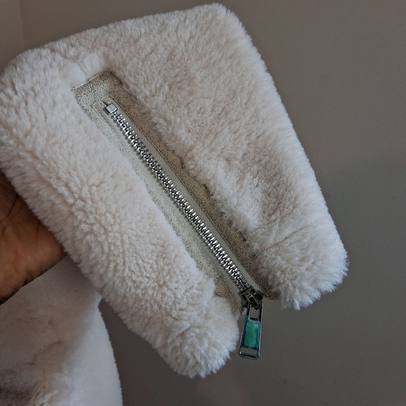 Mango Oversized Faux Fur and Shearling Effect Jacket In Ecru Size Small - Picture 13 of 16